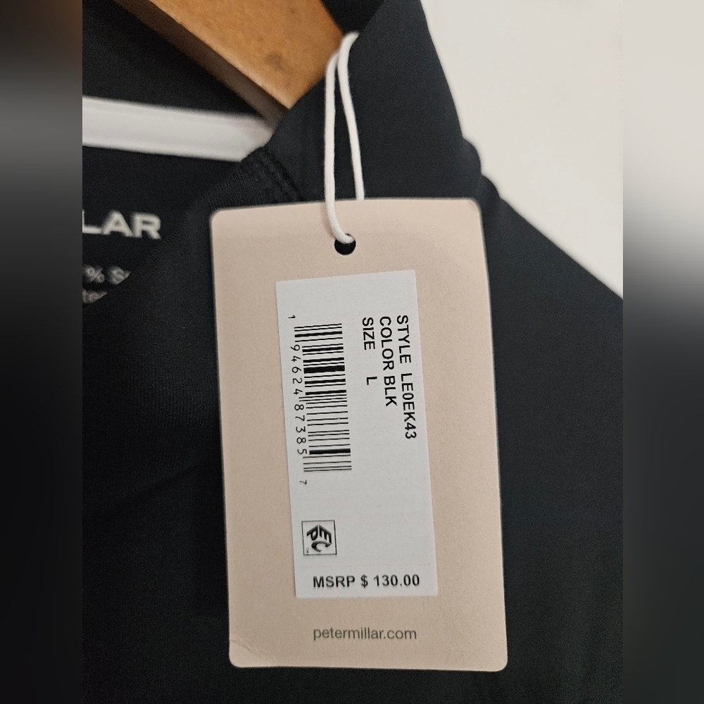 NWT Peter Millar Black Long Sleeve Pullover - Picture 3 of 7
